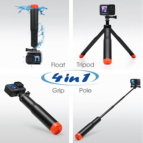 SOONSUN 4in1 Floating Selfie Stick Tripod for GoPro Hero 13 12 11
