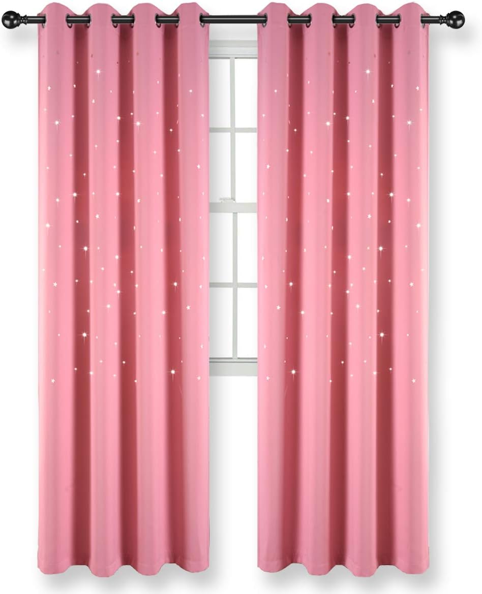 Amazon Com Kotile Girls Room Star Curtains Hollow Stars Room