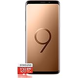 Samsung Galaxy S9+ Smartphone Bundle (6,2 Zoll Touch-Display, 64GB interner Speicher, Android) - Sunrise Gold + Samsung Evo Plus 128 GB Speicherkarte [Exklusiv Bei Amazon] - Deutsche Version