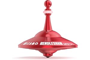 Plexity Labs UFO Tops Rendlesham - Metal Spinning Fidget Toy Top - Inspired by The Documented 1980 UFO Sighting in Rendlesham, England (Color: Siren Red)