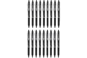 PILOT FriXion Clicker Erasable Pens, Refillable & Retractable Gel Ink Pens, Fine Point 0.7 mm, Black Ink, 18-Pack - Ideal for School, Journaling, & Office Writing
