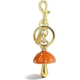 Angyape Mushroom Keychain Gold Bag Charms Purse Charms for Handbags Tote Bags Backpacks Aesthetic Accessories Gifts for Women