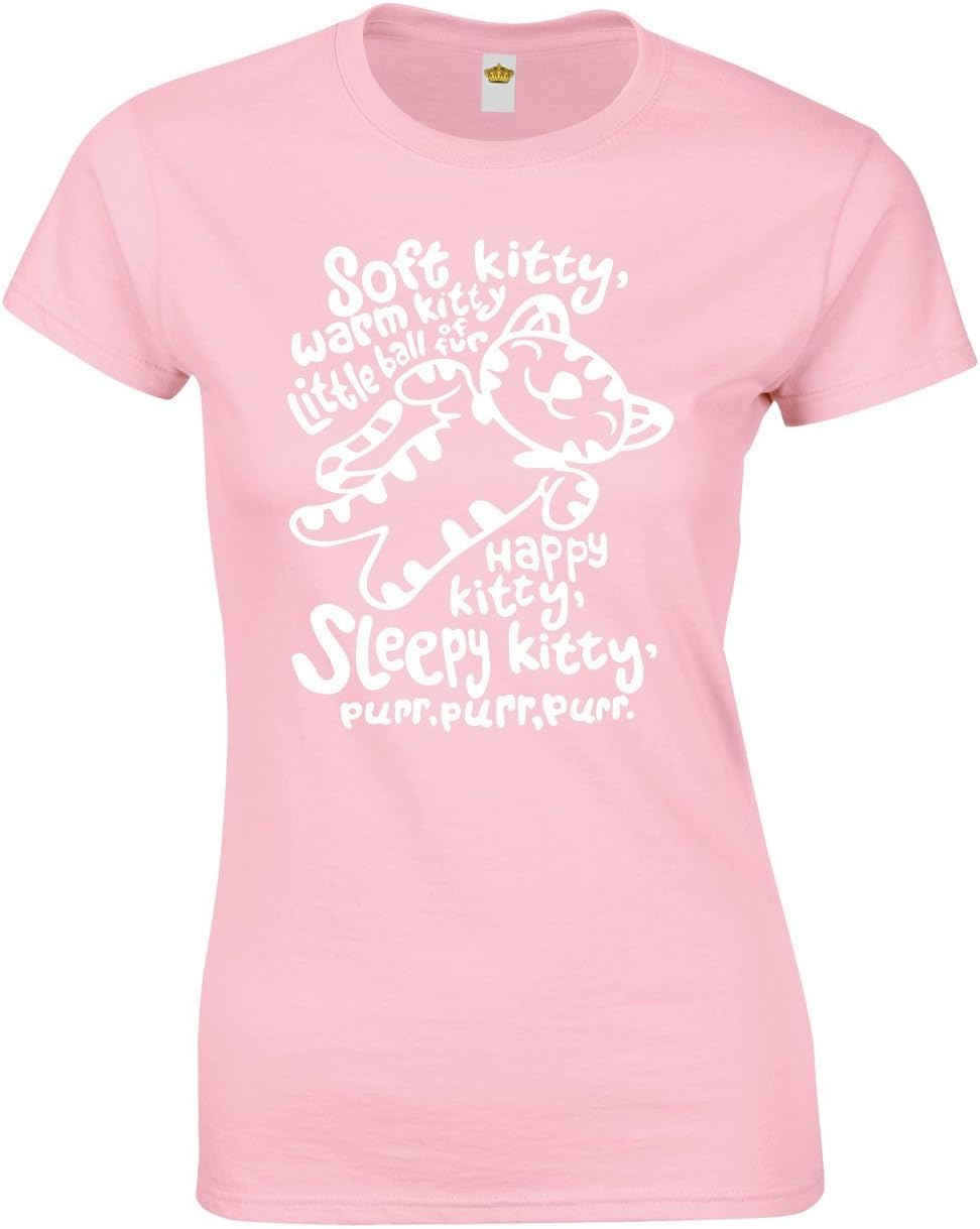 Crown Designs Soft Kitty Warm Kitty Comedy TV Show Inspired Gift for Women & Teenagers Fitted T-Shirts Tops