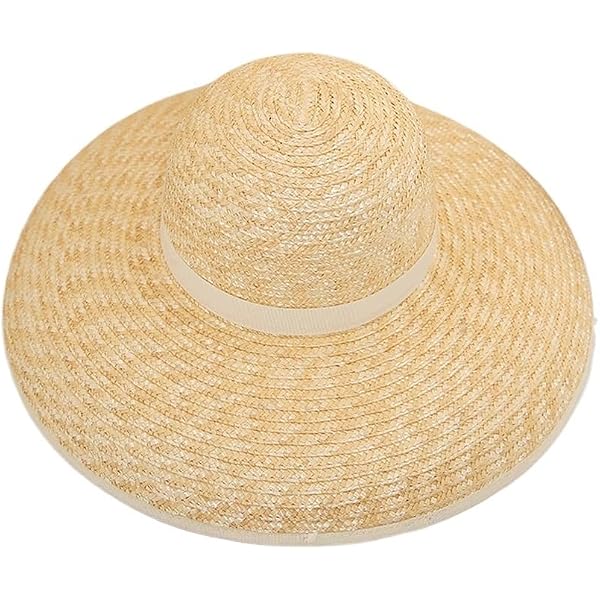 Bloomingdale\'s Woven Straw Sun Hat - Natural and Tan Yellow Double Weaved Hard Shell Shade Hat Large Fit Wide Brim Straw  main image 2