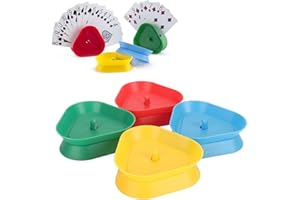 4pcs Triangle Shaped Playing Card Holder, Hands Free Mixed Colors Poker Rack Poker Organiser Playing Card Deck Holder for Kid