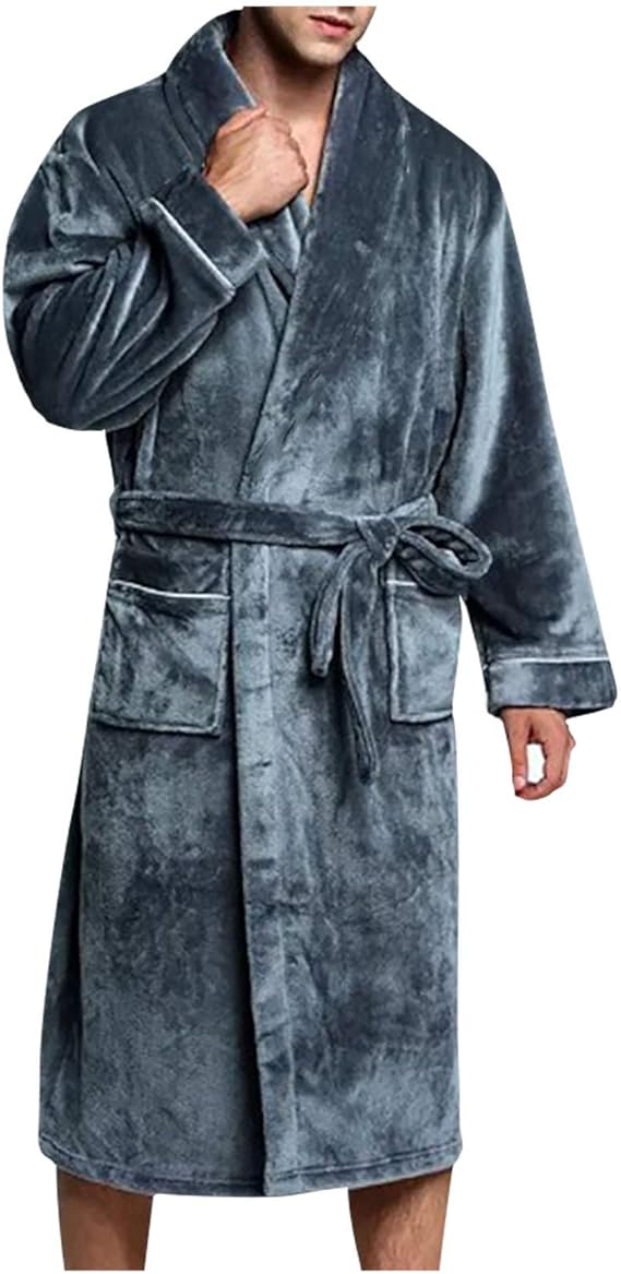 Amazon Racazing メンズ バスローブ メンズ冬延長ぬいぐるみバスローブバスローブ家庭服長袖ローブコート 着る毛布 部屋着 毛布 ガウン メンズ レディース バスローブ 暖かく柔らかい ルームウェア 洗える ポケッ 防寒 冬服 着るブランケット 男女兼用 バスローブ 通販