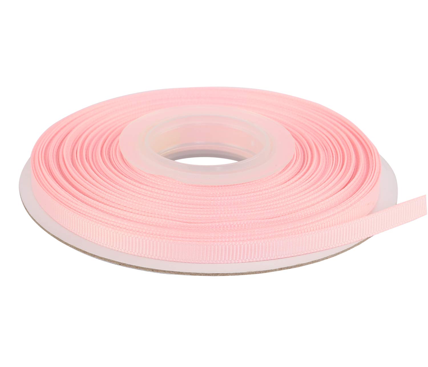 Ribbonitlux 6mm Wide Solid Grosgrain Ribbon 22 Meters (117-Light Pink, Set for Gift Wrapping, Party Decor, Sewing Applications, Wedding and Craft
