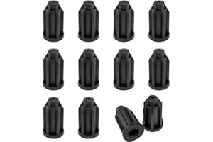 LOVEIYSP Lovelysp Plastic Caster Socket Black Sleeve Round Inserts Chair Caster Wheel Stem Insert（1 Inch Wheel 7/16 Inch Inside Stem）-12PCS