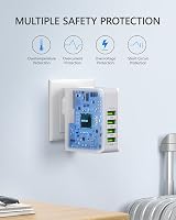 Lencent 4-Port USB Travel Charger 22W 5V 4.4A Worldwide Plug Adapter view 7