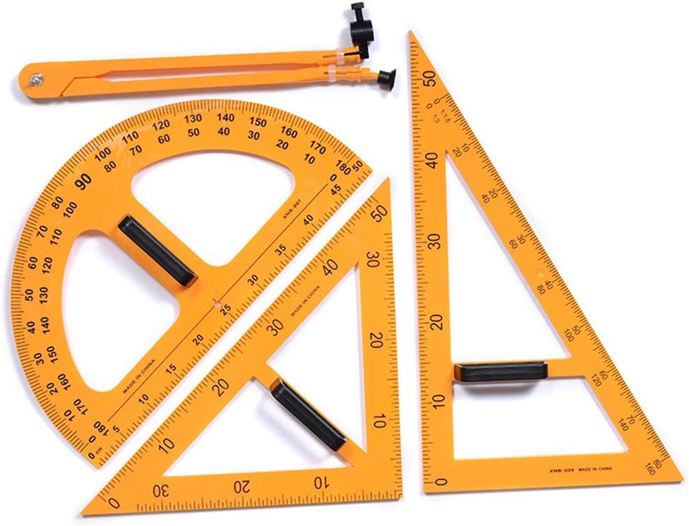 Fewxdsad Triangle Ruler Set Drafting Multifunction Triangle Compasses Protractor Measurement Teaching Ruler Set