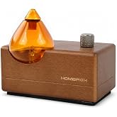 HOMEFISH Waterless Essential Oil Diffuser, Cordless Aromatherapy Unit | Rechargeable Glass Nebulizing Diffuser with Wood Base, 4 Mist Modes, Timer, 2600mAh Battery and Up to 600 Sq Ft Coverage