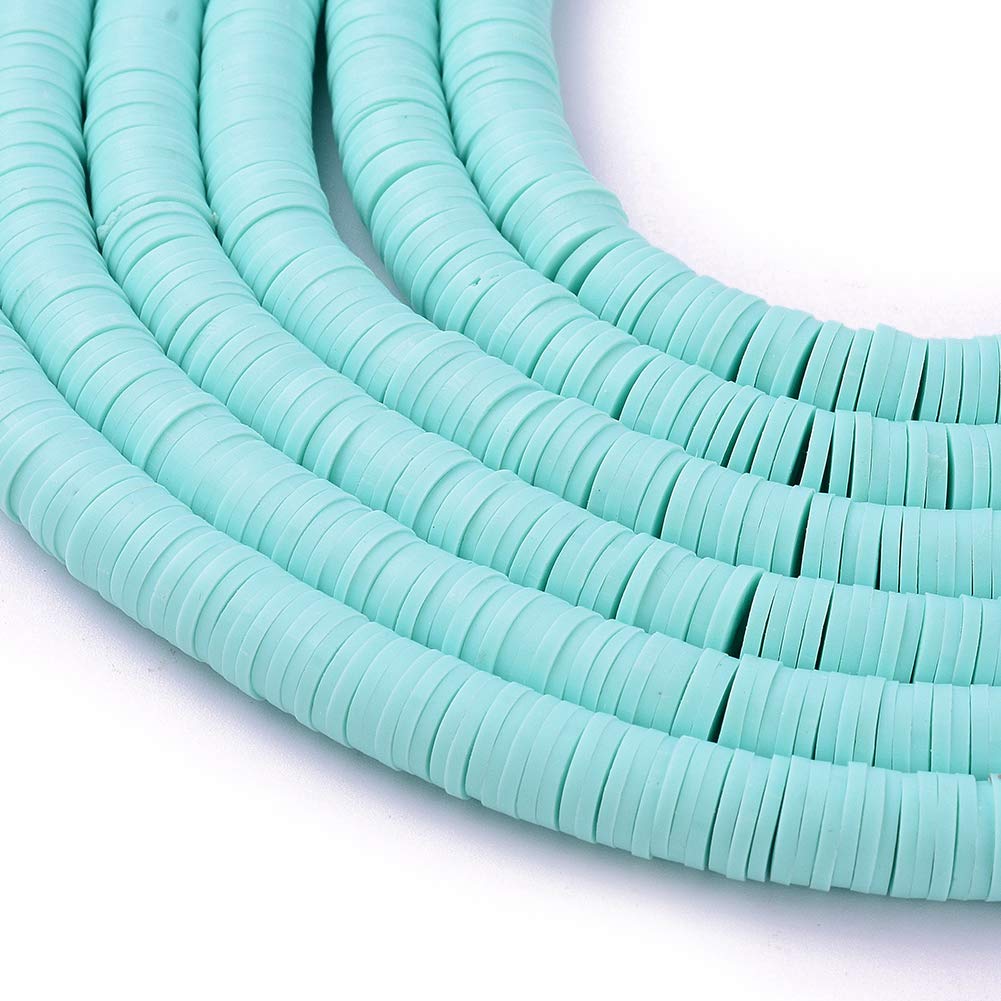 Beadthoven 10 Strands 8mm Flat Round Polymer Clay Spacer Heishi Beads Disc Ghana African Slice Loose Beads for Summer Boho Surfer Bracelet Beading Jewelry Making