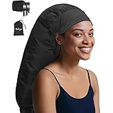Boloye Hair Dryer Bonnet Attachment – 28.5" XL Hooded Dryer Cap for Faster Drying & Deep Conditioning, Extra-Large Space Fits Thick, Curly Hair & Styling Tools (Black, Extra Large)
