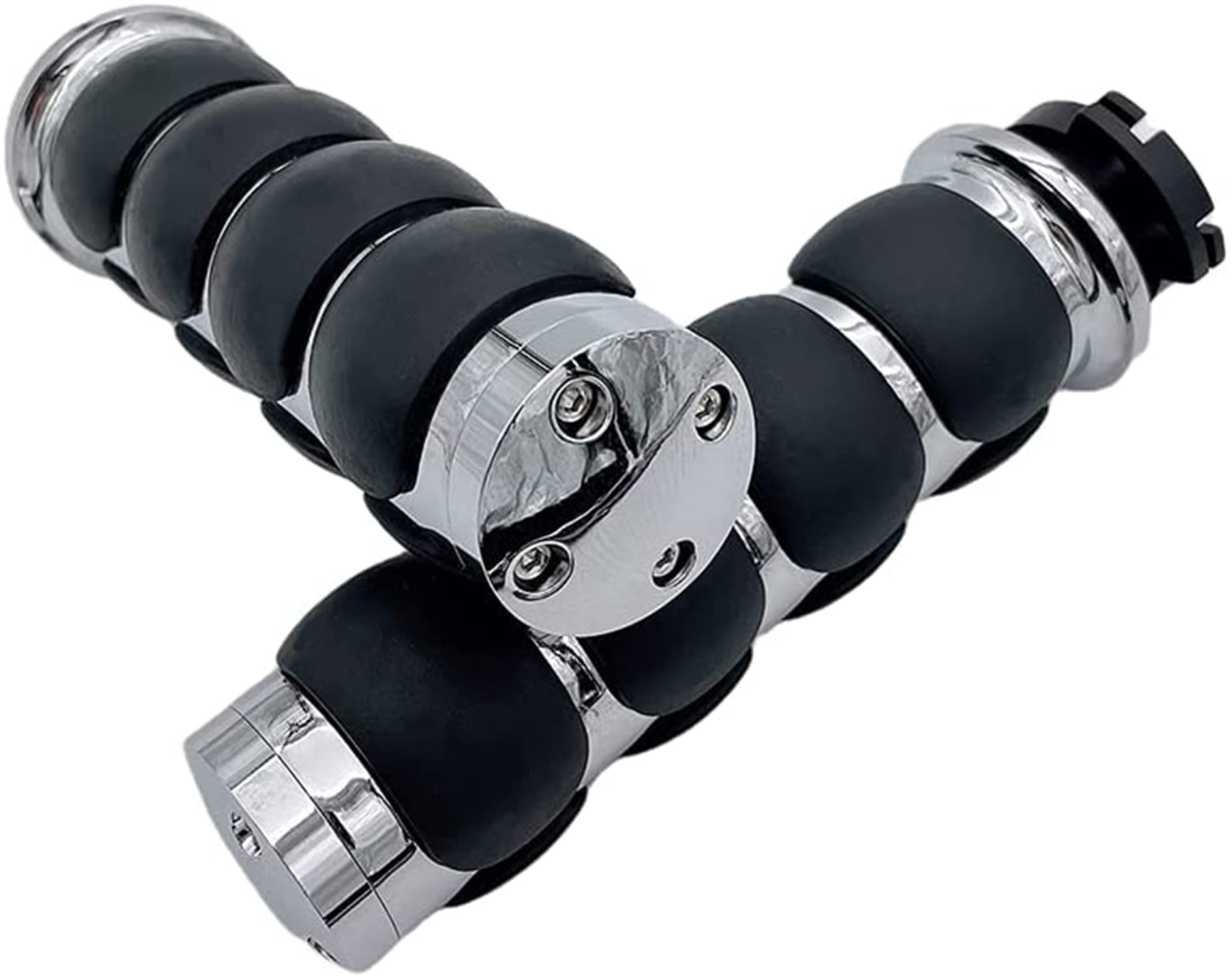 Photo 1 of 1" Motorcycle Hand Grips Universal Handlebar Throttle Grip for 24.5/26mm Handle Bar Compatible with Harley Dyna Sportster Road King Street Glide Fat Boy(Chrome)