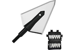 LeeMui Stainless Steel Hunting Archery Broadheads Blades Grain Screw-in Arrow Heads Tips Compatible with Traditional Bows Archery Broad Crossbow Recurve