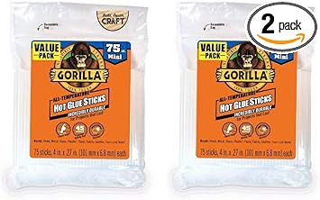 Amazon Com Gorilla Hot Glue Sticks Mini Size 4 Long X 27 Diameter 75 Count Clear Pack Of 2 Home Improvement