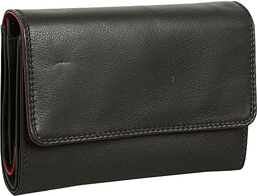Derek Alexander Leather Ladies Medium Cardex - Black/Red