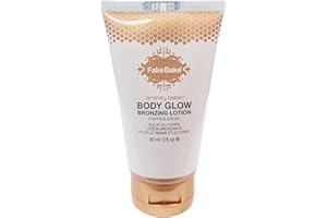Fake Bake Bronzy Babe Body Glow Face & Body Tinted Moisturizer Lotion, Highlighter, Makeup & Moisturizing Skincare Healthy Color Boost from Plants & Vitamins - For All Skin Tones, Women & Men - 2oz