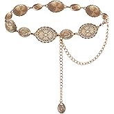 TOPACC Western Metal Concho Belt for Women Cowgirl Chain Belts for Dresses Jeans Country Concert Outfit