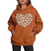 Womens Fall Winter Oversized Hoodies Fleece Sweatshirts Funny Halloween Graphic Long Sleeve Sweaters Pullover with Pocket