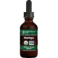 Global Healing Organic Moringa Oleifera Extract Liquid Drops Supplement - Vegan Cold-Pressed from Raw Fresh Tree Leaves - Max