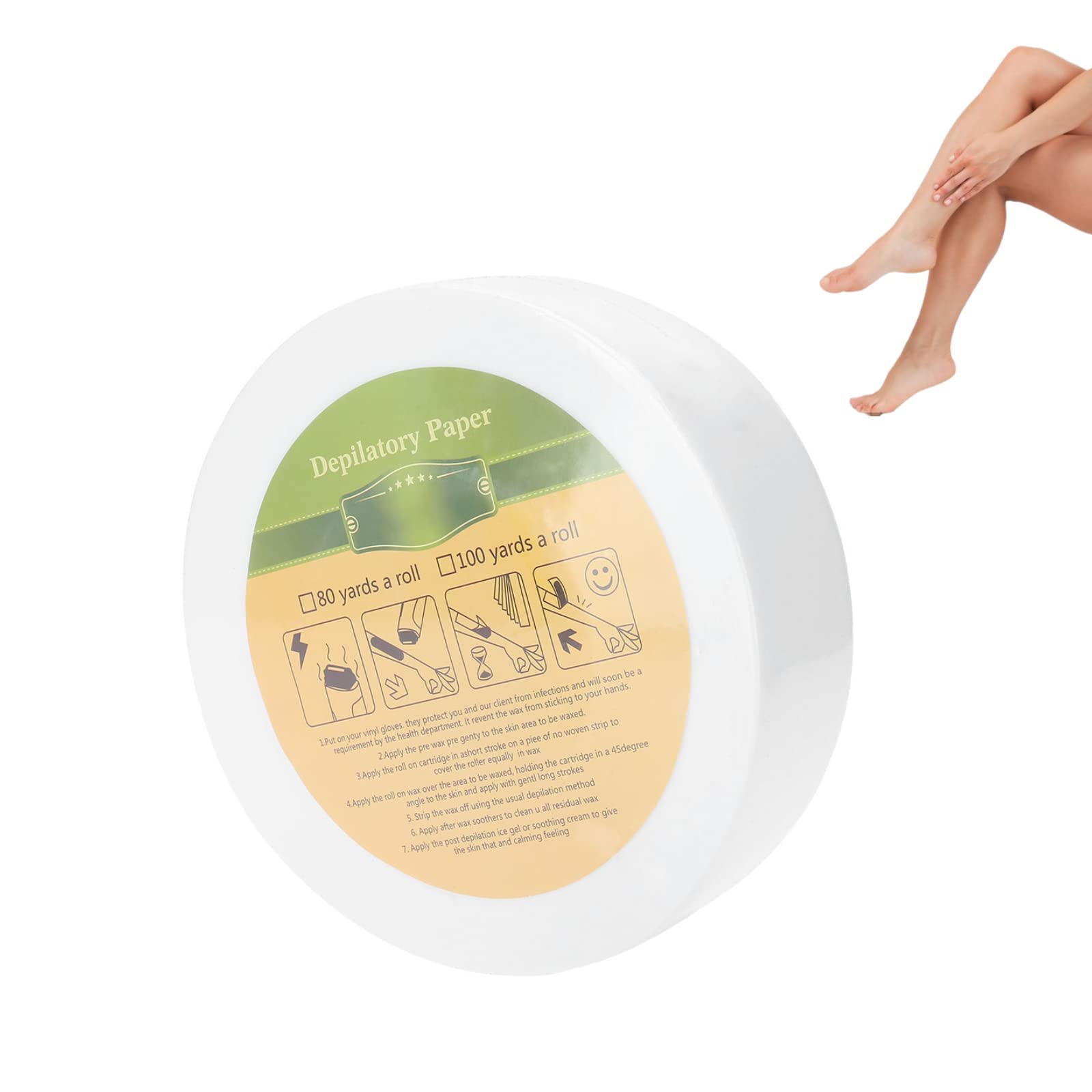 Greeflu Wax Strips for Painless Removal - Non-Woven Fabric Waxing Papers for Face, Body, Bikini, Legs & Arms - Smooth Skin Depilatory Waxing Kit 1 Roll