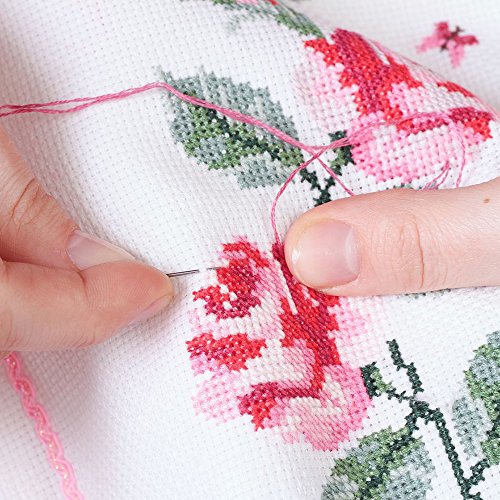Caydo 6 Pieces 14 Count Classic Reserve Aida Cloth Cross Stitch Cloth, 2 Pieces 12 by 18 Inch and 4 Pieces 12 by 12 Inch, White