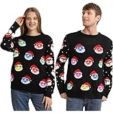 Ugly Christmas Sweaters for Men,Light up Christmas Sweater,Funny Unisex Cute Womens Holiday Black Xmas Sweaters 2XL