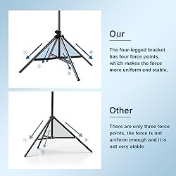 Projector Screen and Stand, 100 inch lejiada Black