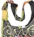 KayJayStyles Sun Moon Hippie Boho Slouch Bag Sling Nepal Cross Body Bag (Gray)