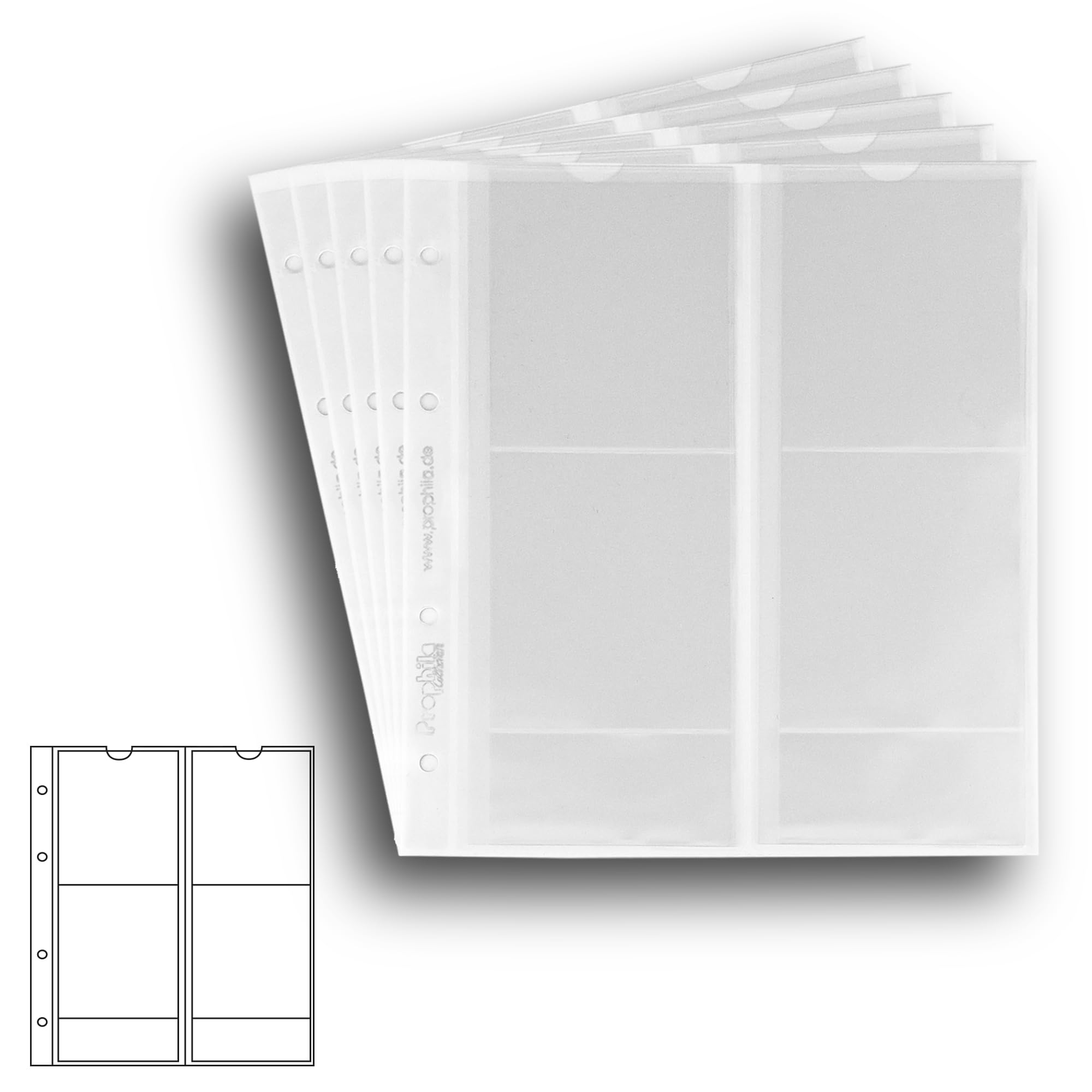 5 Prophila sheets for large coins and medals up to 72 mm ø