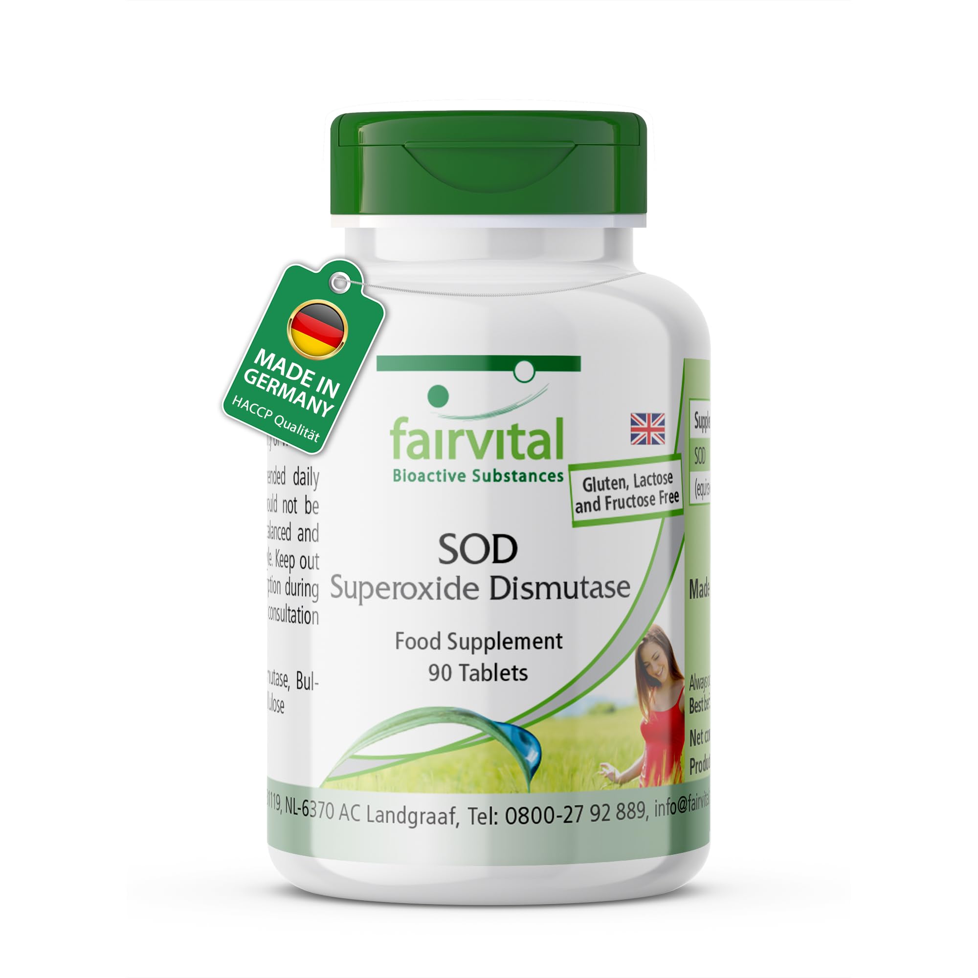 Fairvital | SOD - Superoxide dismutase - HIGH Strength - 90 Tablets - 6000 Enzyme Activity Units per Daily Portion