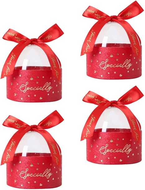 Amazon Co Jp Bestoyard ギフトボックス お菓子ラッピング 箱 キャンディボックス リボン付 可愛い 結婚式 パーティー お菓子箱 4個セット レッド ホーム キッチン