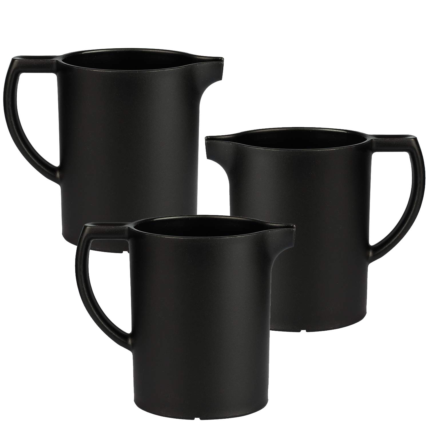 Harfield Black Small Individual 200ml Custard Milk Gravy Cream Jug Pack of 3 Reusable Polypropylene Plastic