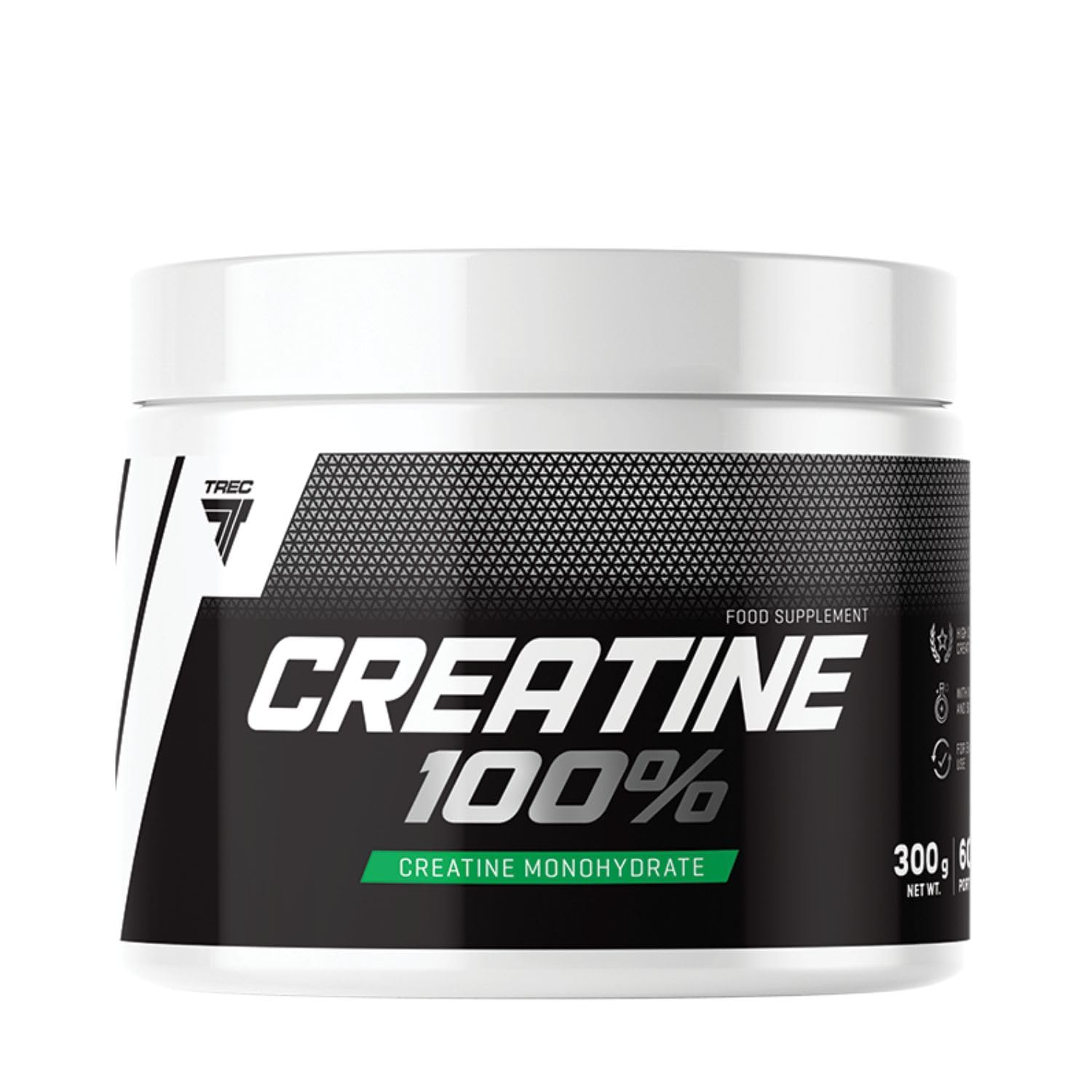 TREC Nutrition Creatine 100% 300g - Advanced Formula with Vitamin C & Sodium for Gym Recovery & Performance - Enhance Muscle Building and Strength Gains - 60 Servings