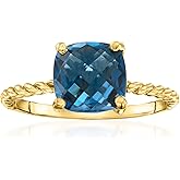 Ross-Simons 2.60 Carat London Blue Topaz Twisted Ring in 18kt Gold Over Sterling