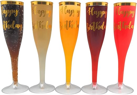 Amazon Com 30 Pc Gold Rimmed Champagne Toasting Flutes Happy