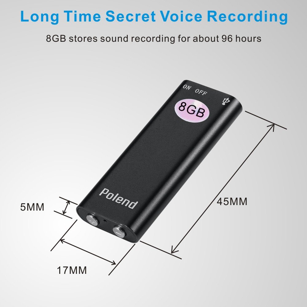 Digital Voice Recorder By Polend,Mini Spy USB Audio Voice Recorder