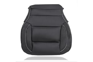 GXARTS Non-Perforated Driver or Passenger Side Bottom Leather Seat Cover Black Replacement Fit for Chevy Silverado 1500 2500 3500 Tahoe Suburban GMC Sierra Yukon 2014 2015 2016 2017 2018 2019