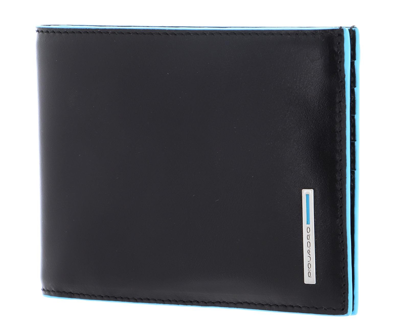 PIQUADRO Men's Wallet with 12 Credit Card Slots, Black, 12 cm, Coin Purse
