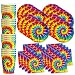 Tie Dye Birthday Party Supplies Set Plates Napkins Cups Tableware Kit for 16