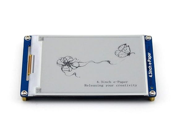 Waveshare 4.3inch e-Paper 800x600 Resolution Serial Interface Electronic Paper Display Panel Module Kit with Embedded Font Li