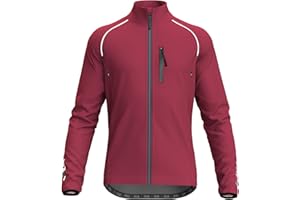 Wulibike Cycling Jackets for Men, Reflective Running Jacket Men Winter Cold Weather Cycling Clothing Full Zip with Pockets