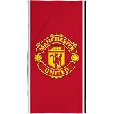 Character World Manchester United FC Official Cotton Towel, Soft Absorbent Beach and Bath Towel, 30 x 60 Inch, Quick Dry Towel for Gym Pool Travel and Fans