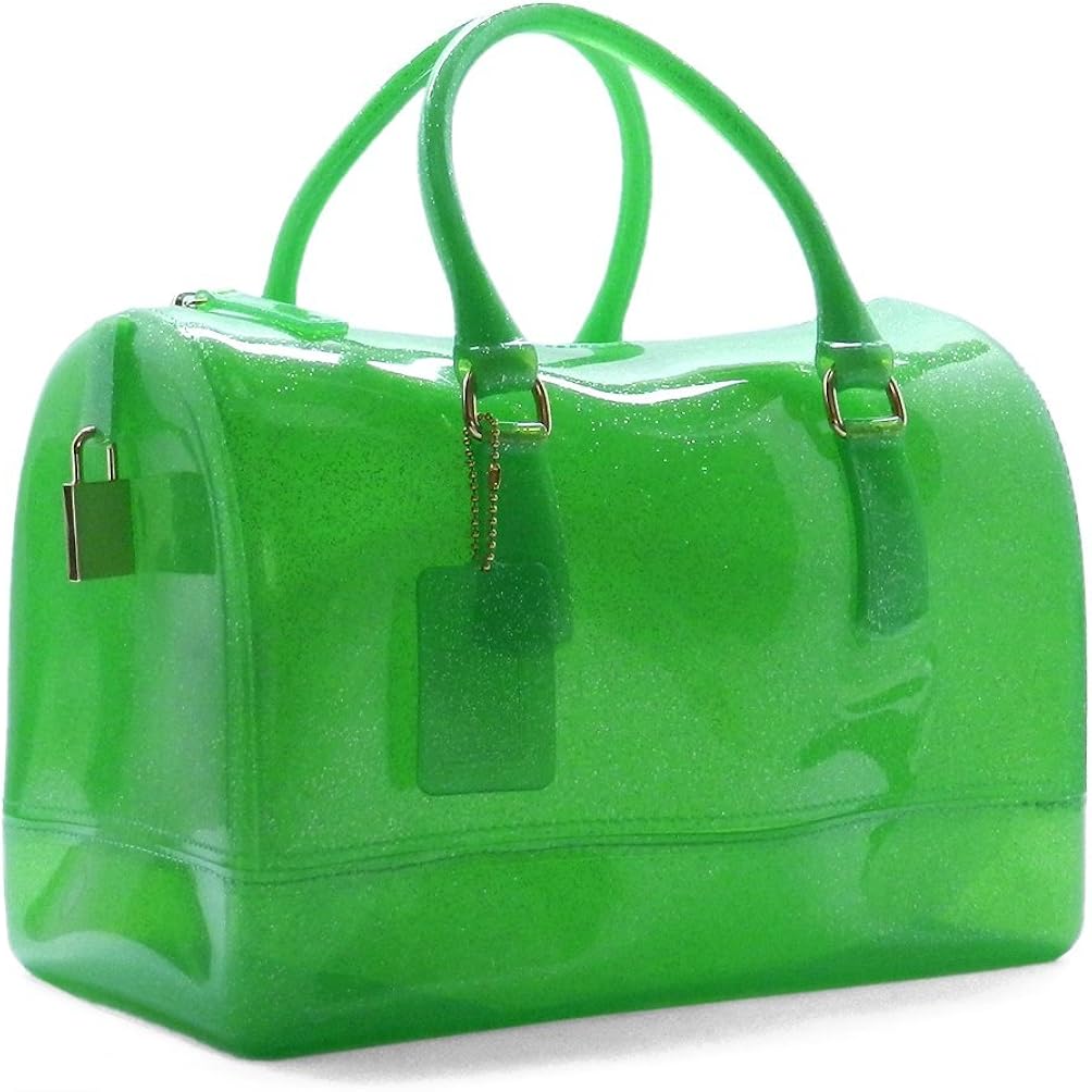 Beni Glitter Jelly Candy Tote Satchel Bag (L/Green(101)) Handbags