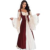 Vianinfalo Renaissance Dress Women Irish Medieval Pirate Costume Ren Faire Dresses Halloween Costume