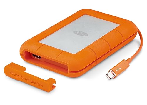 LaCie STEV2000400 2 TB Rugged Thunderbolt + USB 3.0 Portable 2.5 Inch Shock, Drop and Crush Resistant External Hard Drive for PC and Mac