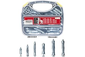 T.K.Excellent Heavy Duty Zinc Plated Steel Bolt Hollow Drive Wall Anchor Screw Set for Drywall,Multiple Sizes Assortment Kit, 68 Pcs