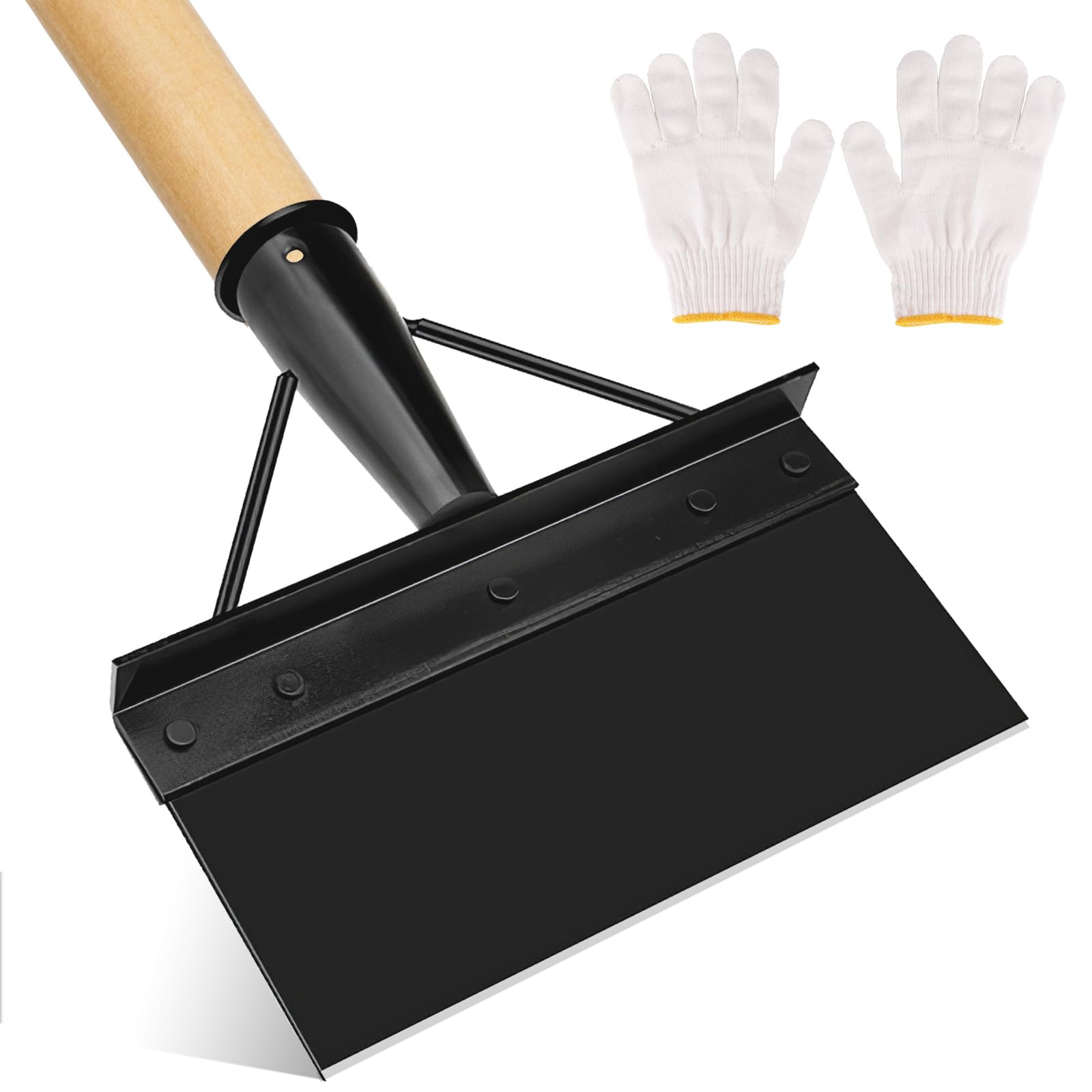 MarsteyGarden Shovel, Black Multifunctional Garden Shovels with Handle Outdoor Cleaning Shovel, 20 cm Stainless Steel Cleaning, for Garden