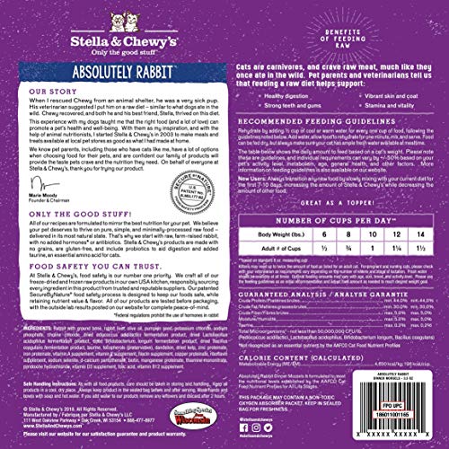 Stella & Chewy's Freeze-Dried Raw Absolutely Rabbit Dinner Morsels Grain-Free Cat Food, 8 oz bag - //medicalbooks.filipinodoctors.org